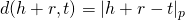 d(h+r,t)=|h+r-t|_p